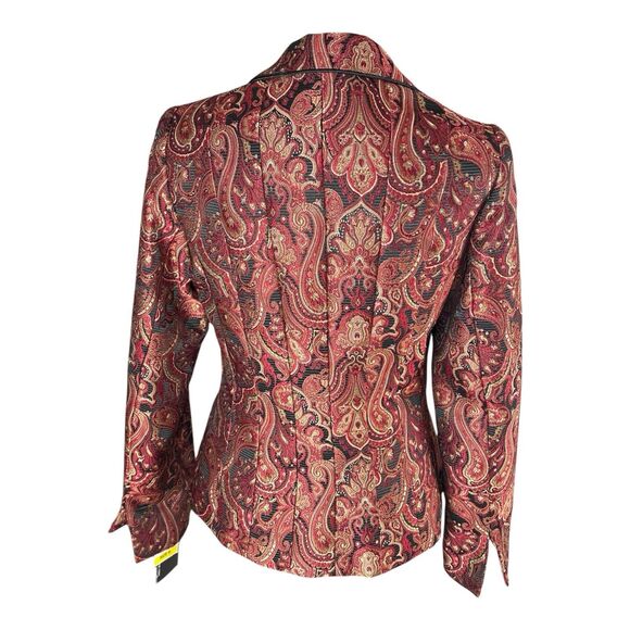Vintage Giancarlo Ferrari Womens Tapestry Jacket Size 6 Open Front Paisley Boho - Picture 4 of 15